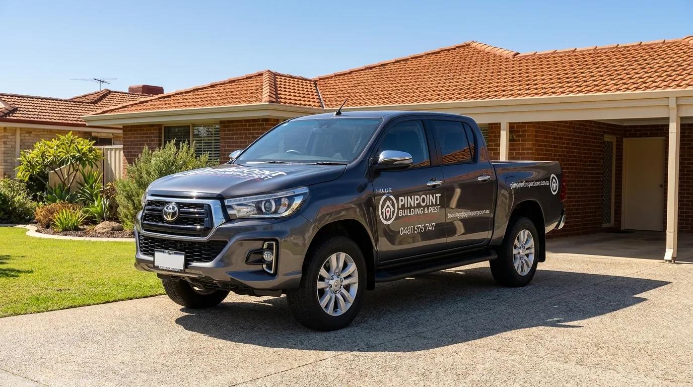 PinPoint inspection team - ladder roof check, Perth home exterior, and subfloor inspection